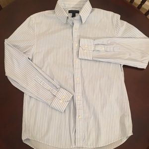 Men's L Express Blue & White Pinstripe Button Down